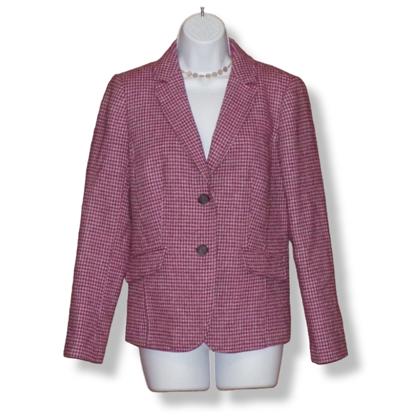 NWOT Talbots Shetland Wool Houdstooth Blazer - Picture 5 of 9